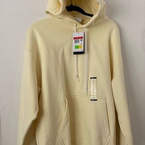 NWT MENS NIKE LIGHT YELLOW LOOSE FIT HOODIE SIZE LARGE